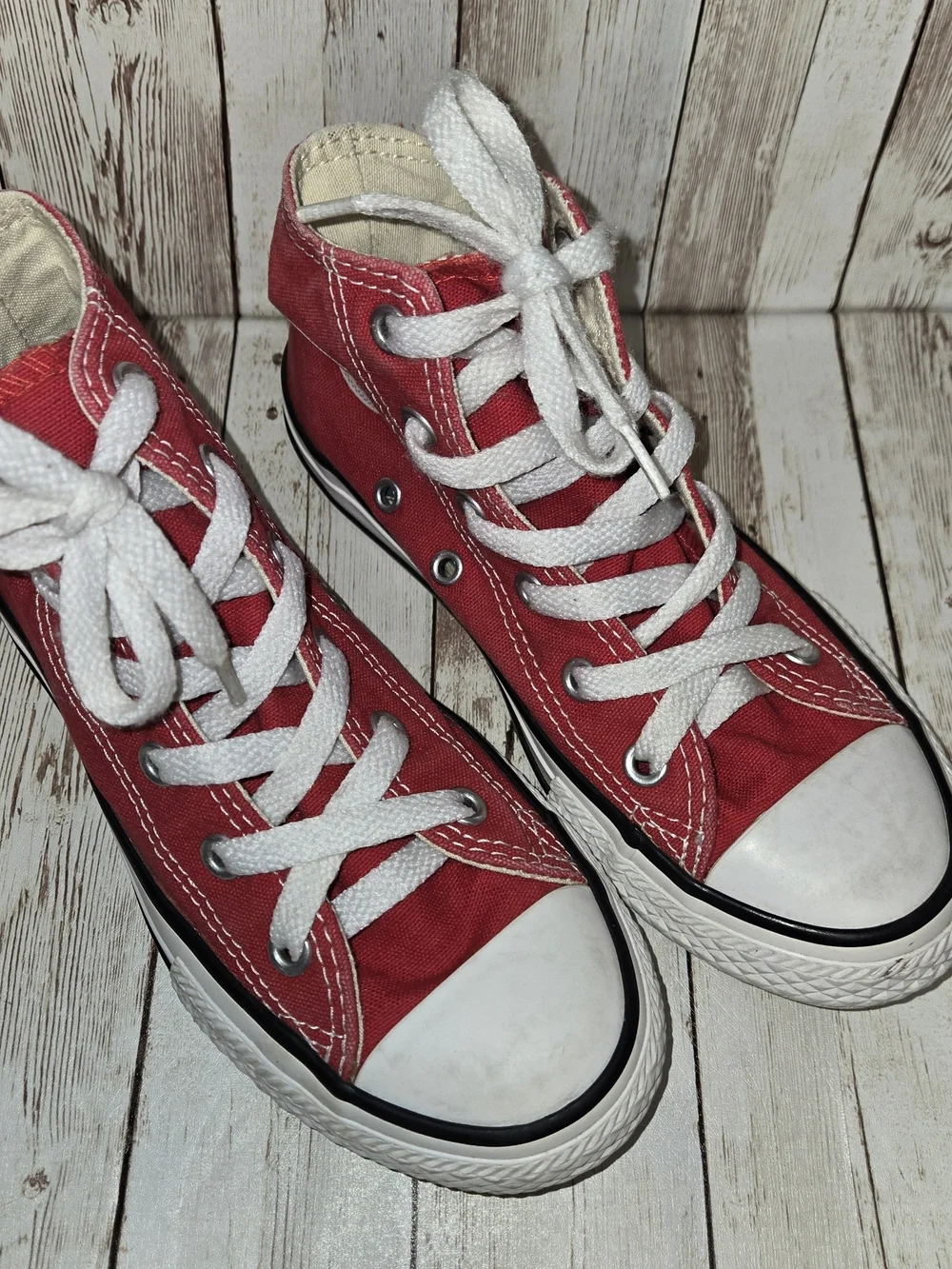 Converse All Star Red High Top Sneakers Kids Youth Size 13